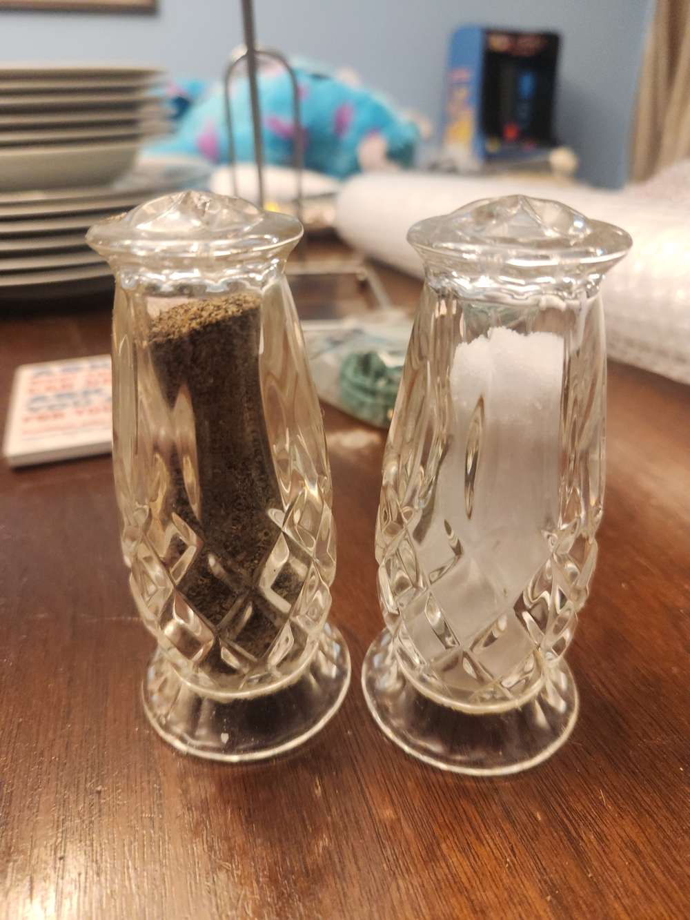Vintage Gorham King Edward Crystal  Salt and Pepper Shakers